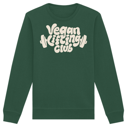 Green Sweater with Vegan Lifting Club Front Print – Plant-based Streetwear